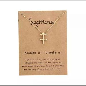 NWT Gold Sagittarius Zodiac Sign Necklace Pendant